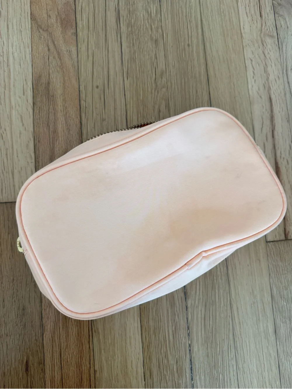 Stoney Clover Lane Light Orange Peach Glitter Glam Makeup Bag